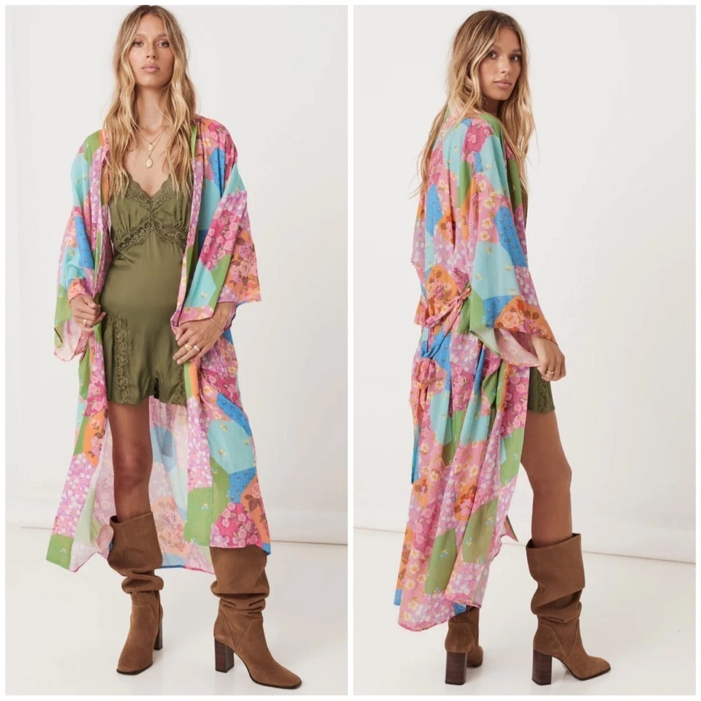 SPELL & THE GYPSY FREDA ROBE Duster Lolly Floral  Boho Pockets SIZE S/M​​